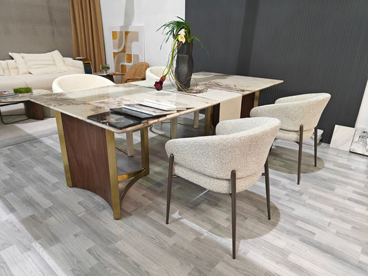 Jasper Modern Dining Chair Light Grey Fabric with Natural Legs