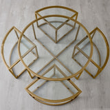 Luther Clear Glass Round Coffee Table Clear Gold