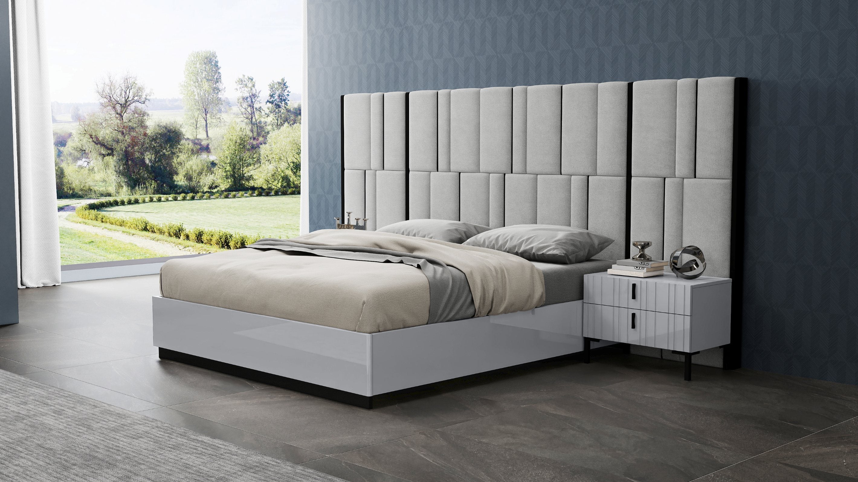 Nora Modern Bedroom Suite Cool Grey