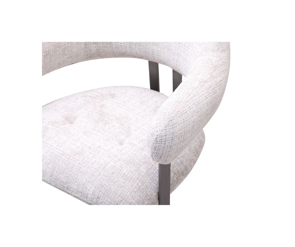 Plush Cream Dining Chair