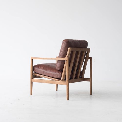 Benjamin Leather Armchair Ashwood