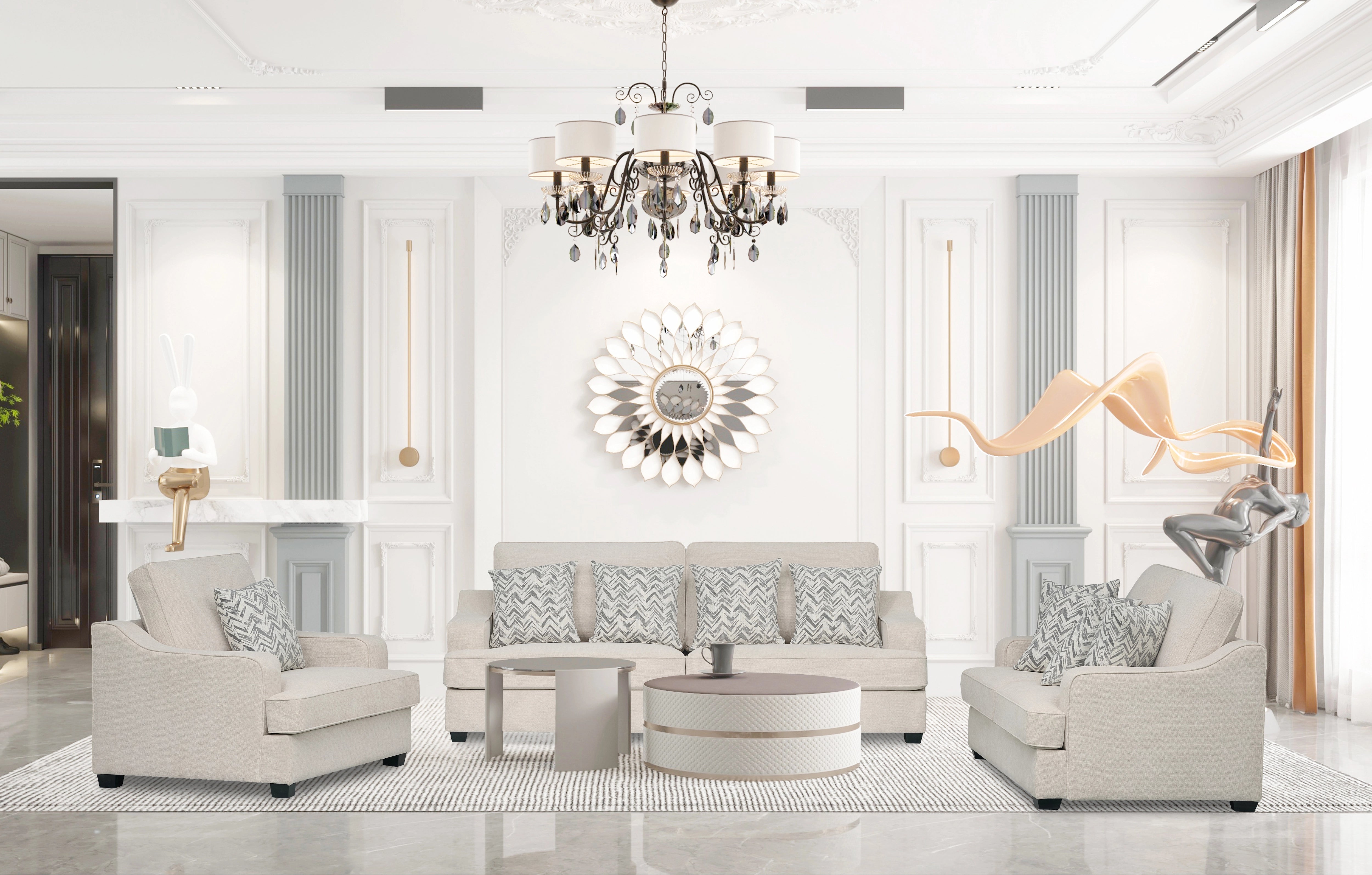 Austin Fabric Sofa Set