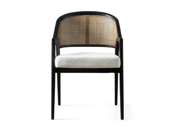 Emilia Dining Chair Rattan & Black Ash