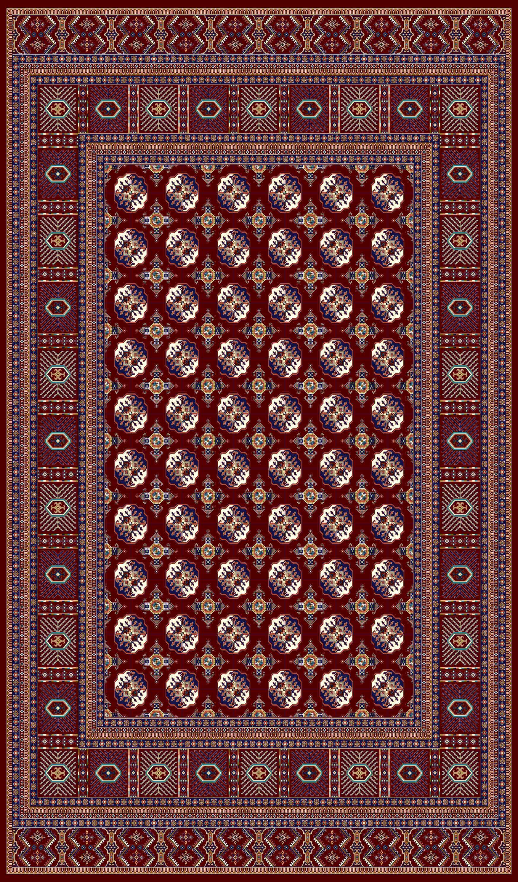 Mashad 722417 Traditional Persian Area Rug Dark Blue