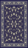 Mashad 722621 Traditional Persian Area Rug Dark Blue