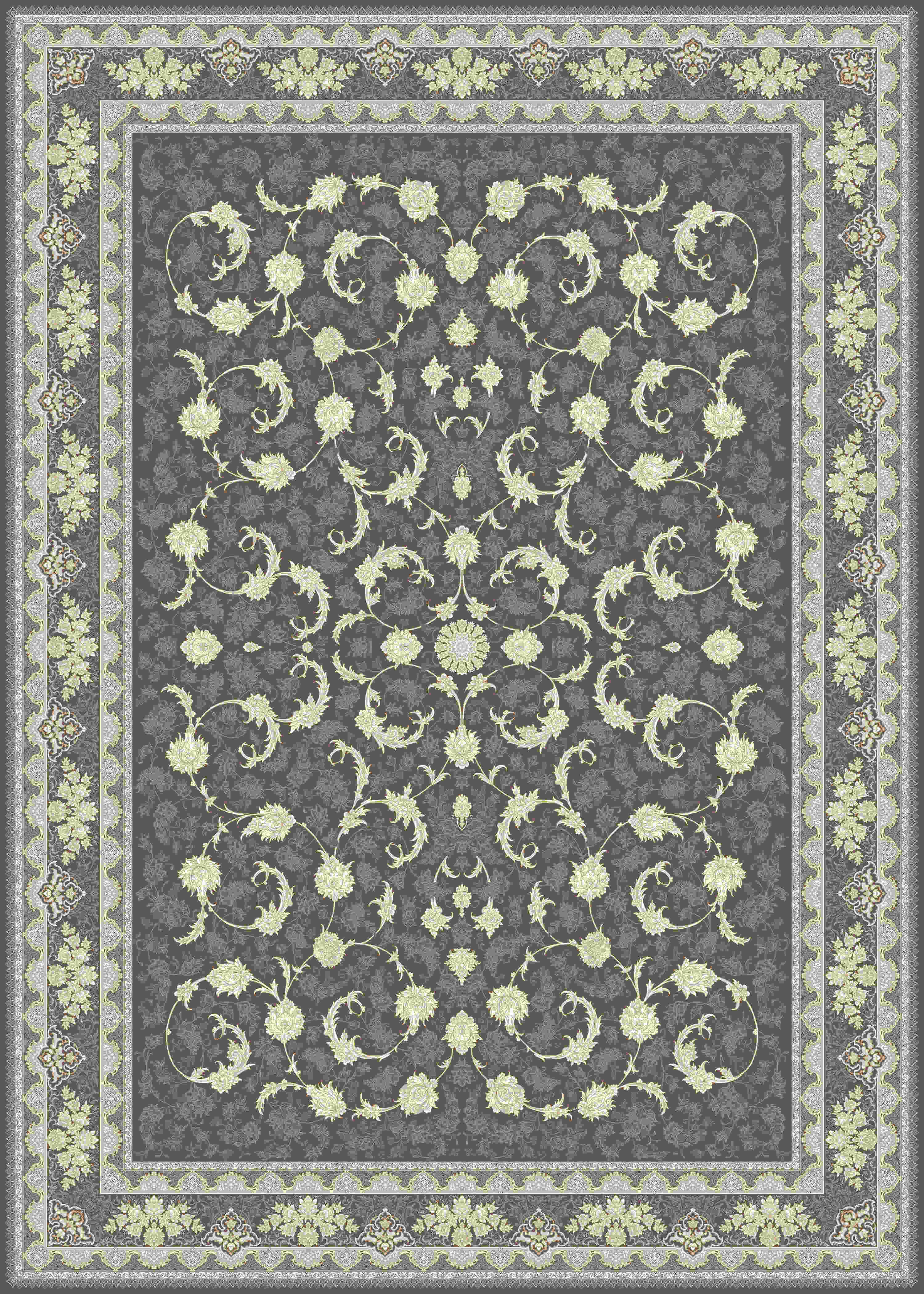 Mashad 806004 Traditional Persian Area Rug Coal