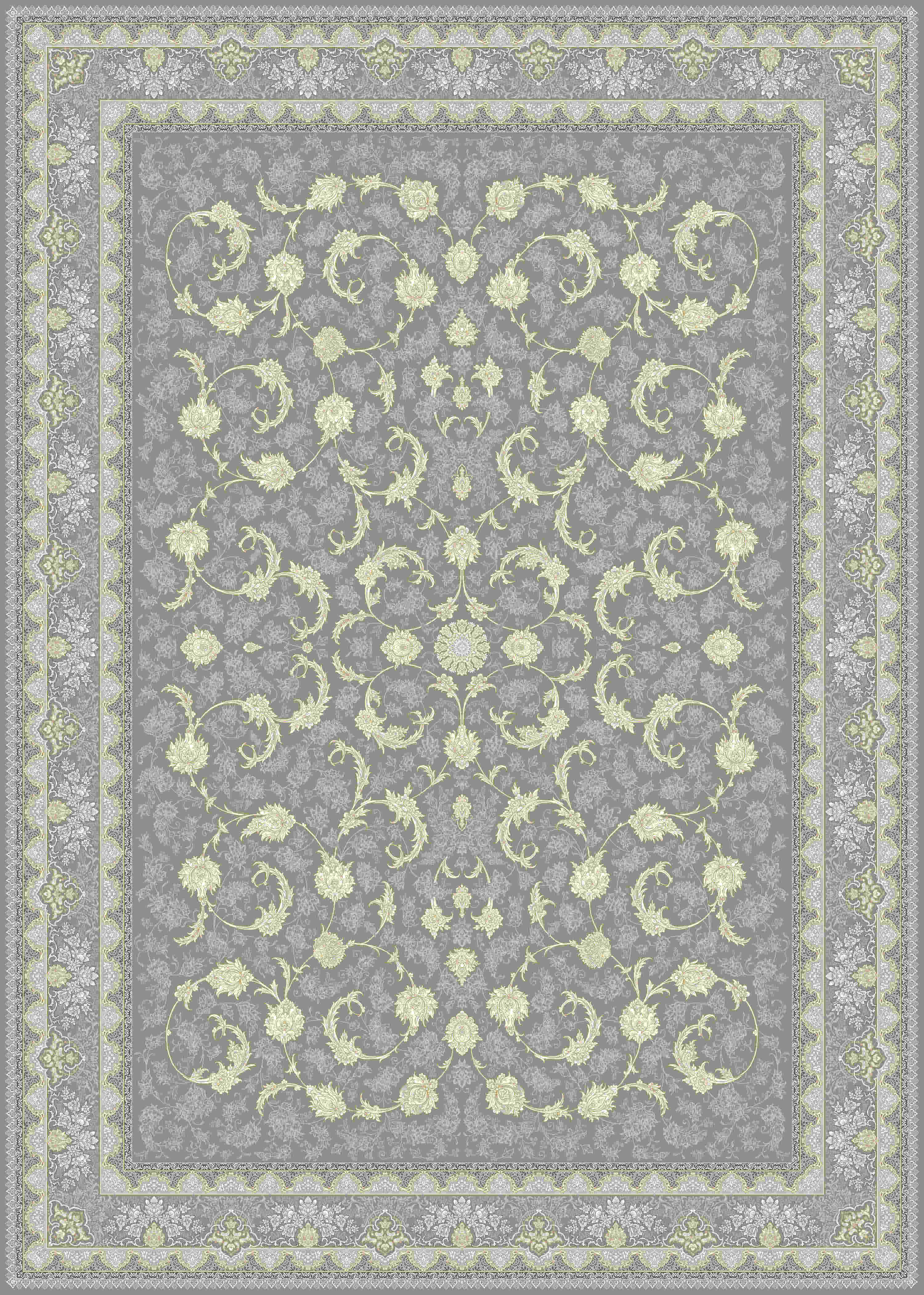 Mashad 806004 Traditional Persian Area Rug Grey