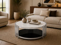 Alexis Marble Top Coffee Table Silver