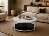Alexis Marble Top Coffee Table Silver