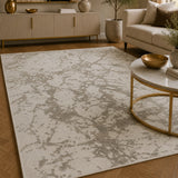 Anemon F030B Cream Cream Modern Area Rug