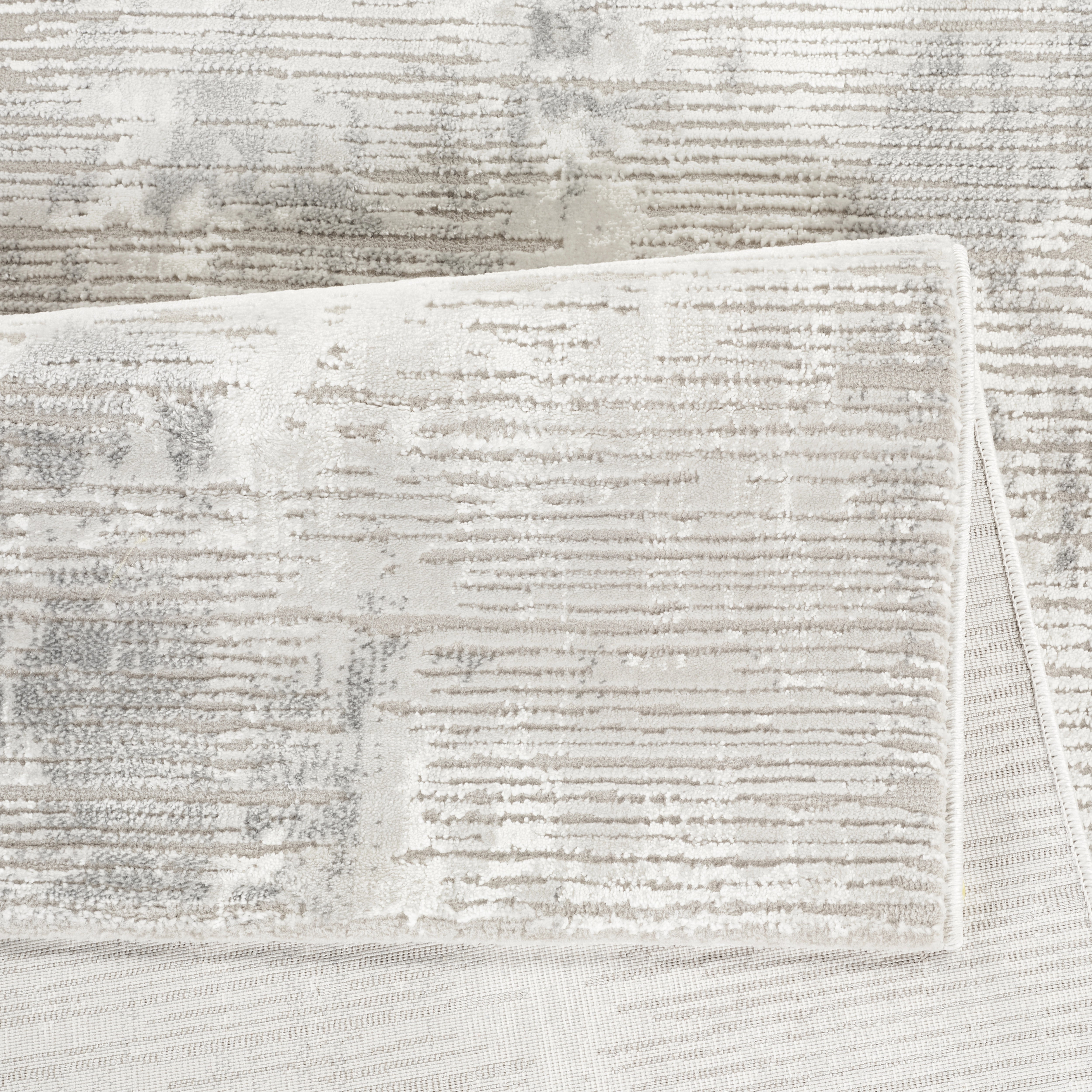 Anemon T015B Cream Silver Modern Area Rug