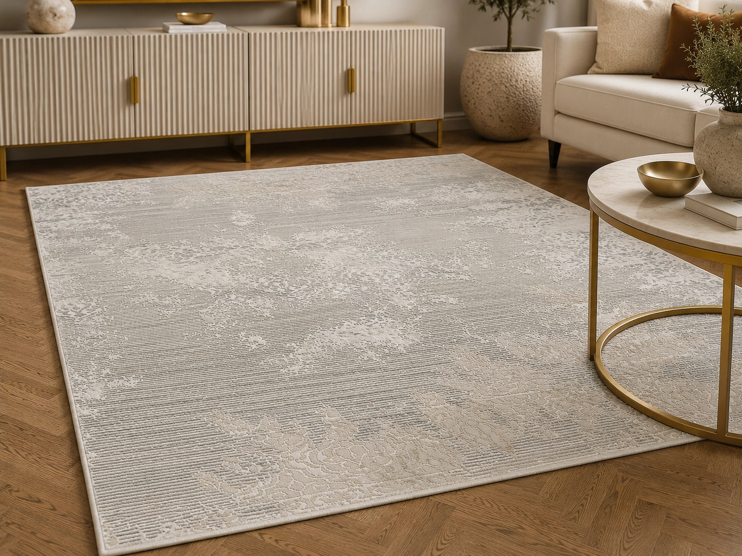 Anemon T020A Silver Light Grey Modern Area Rug