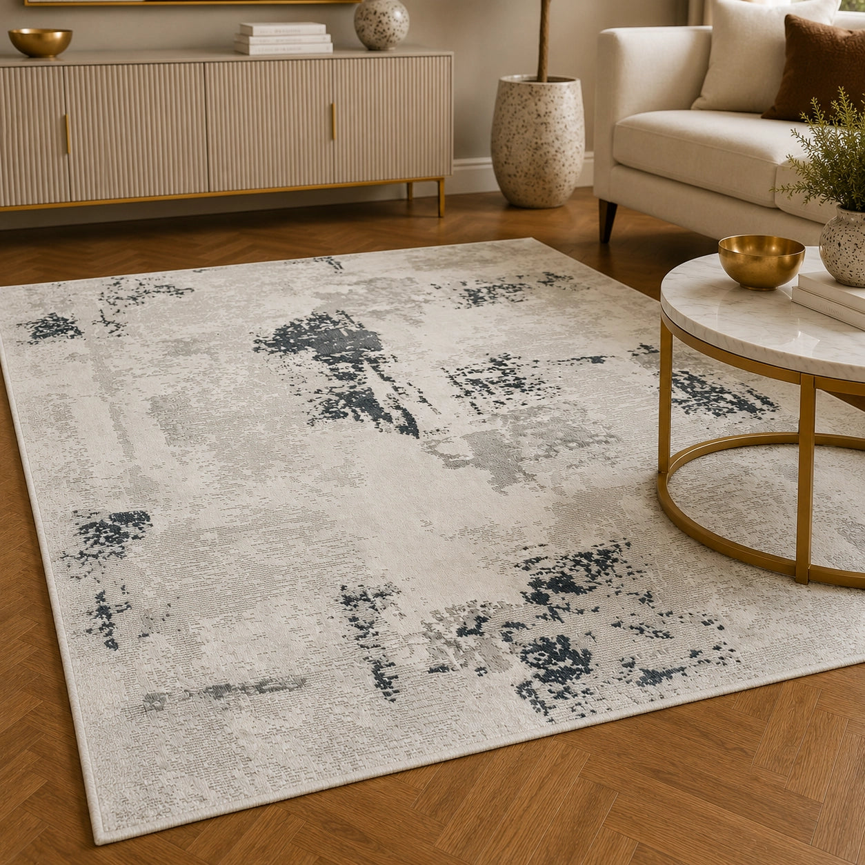 Anemon T110A Silver Blue Modern Area Rug
