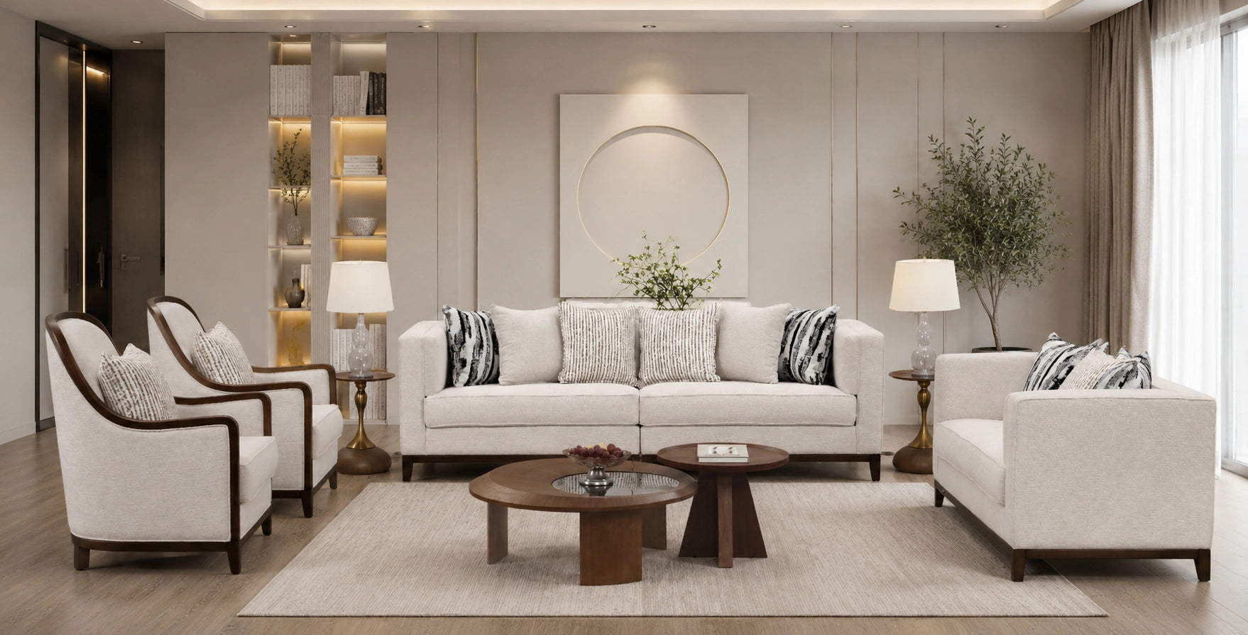 Archer Modern Fabric Sofa Set