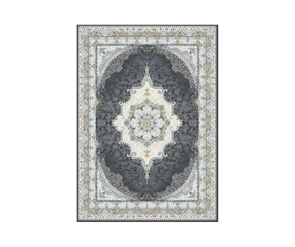 Mashad 723515 Traditional Persian Area Rug Coal