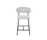 Naaz Fabric Modern Barstool Metal Fram Grey