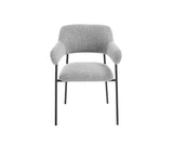 Yaz Linen Blend Modern Dining Chair Grey