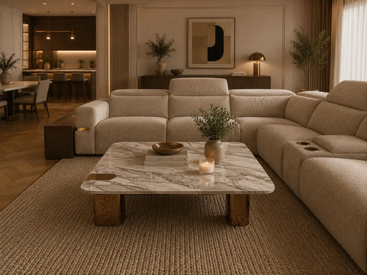 Aurora Marble Coffee Table - Rose Gold