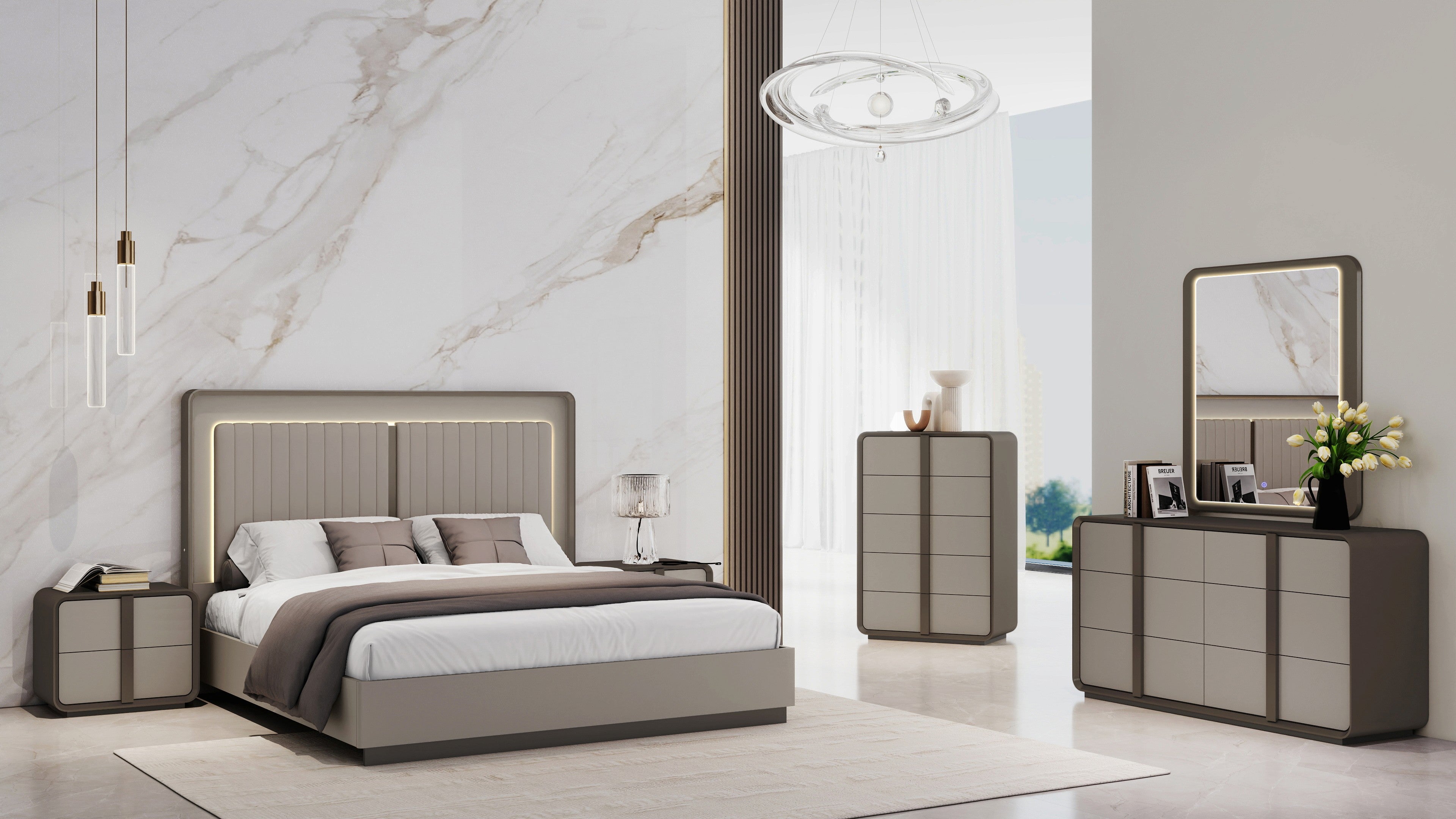 Noah Luxury Bedroom Suite Grey