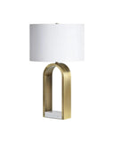 Cambridge Luxury Brass Arch Table Lamp with White Shade