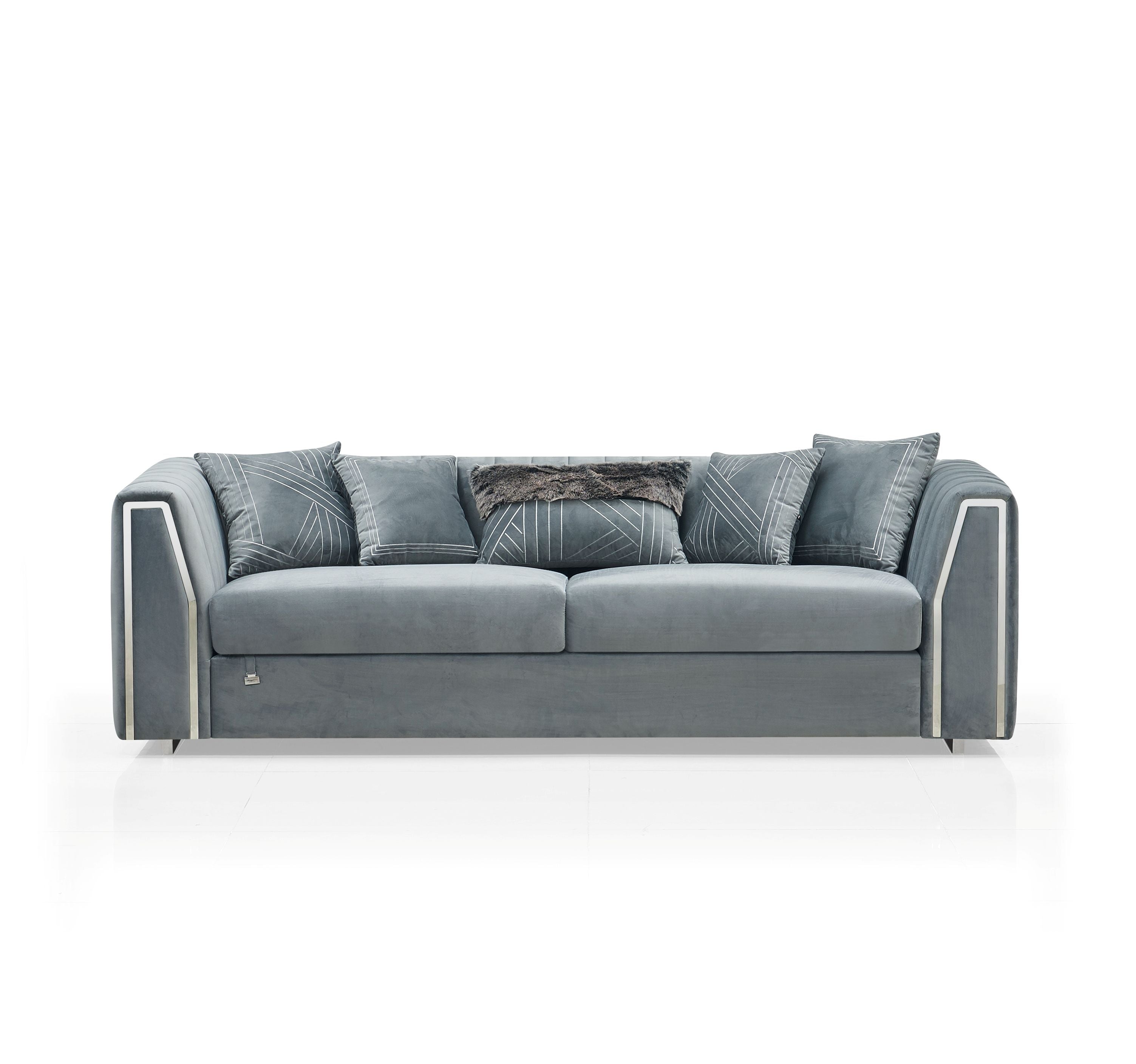 Regal Modern Fabric Sofa Set Grey