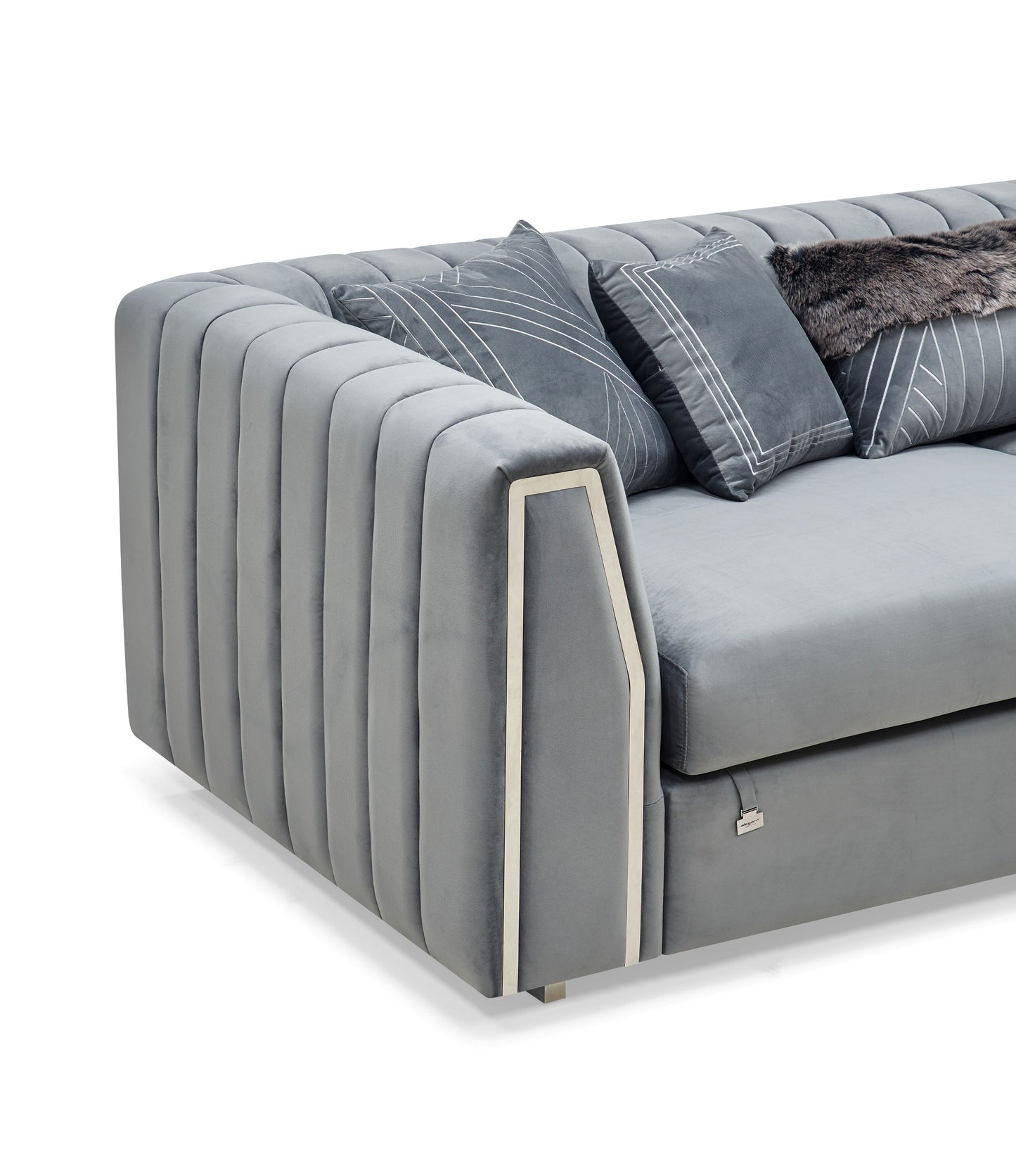 Regal Modern Fabric Sofa Set Grey