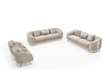 Royal Modern Fabric Sofa Set Beige