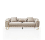 Royal Modern Fabric Sofa Set Beige