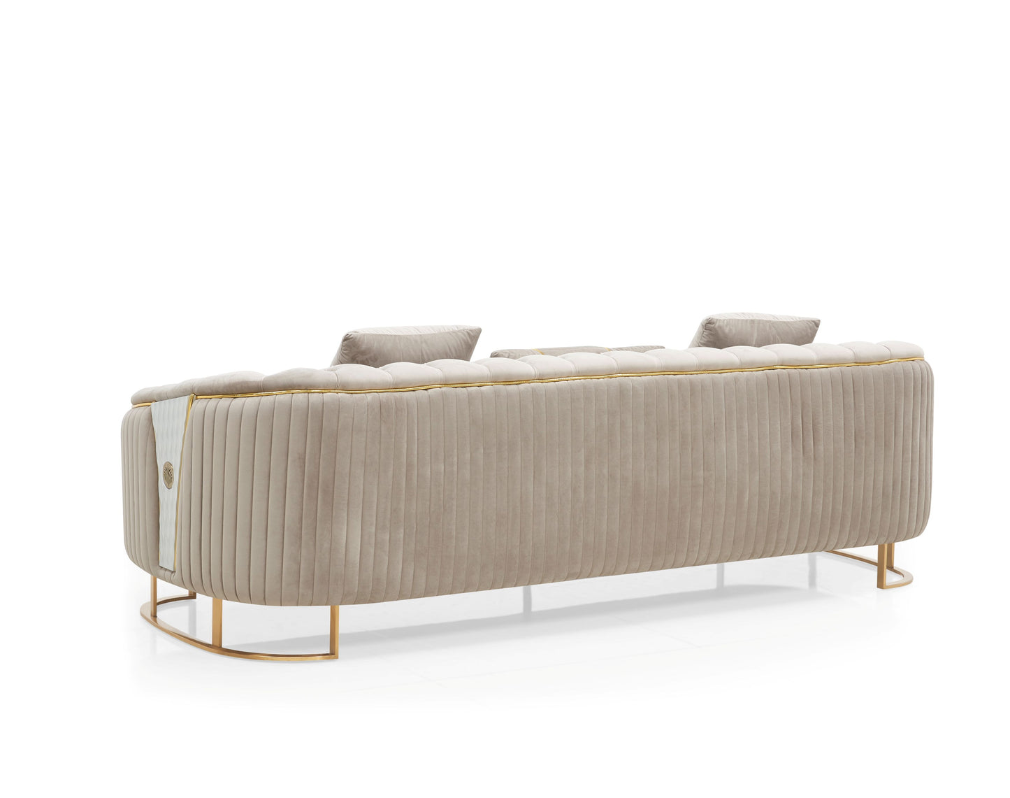 Royal Modern Fabric Sofa Set Beige