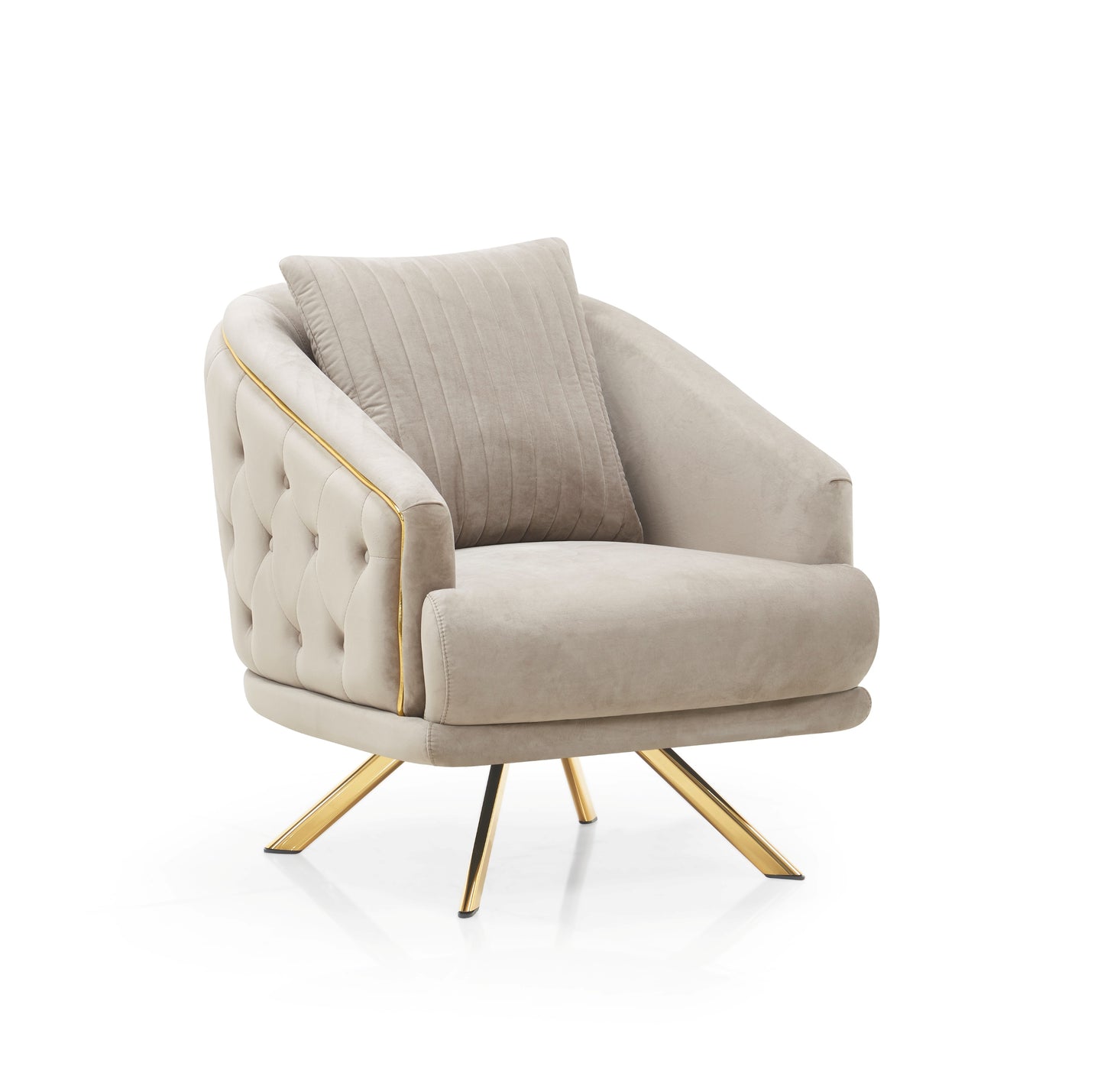 Royal Modern Fabric Sofa Set Beige