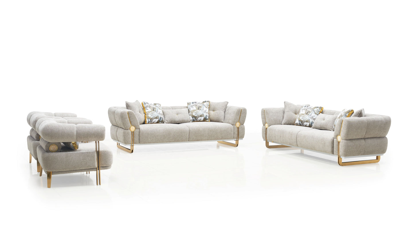 Arco Modern Fabric Sofa Set