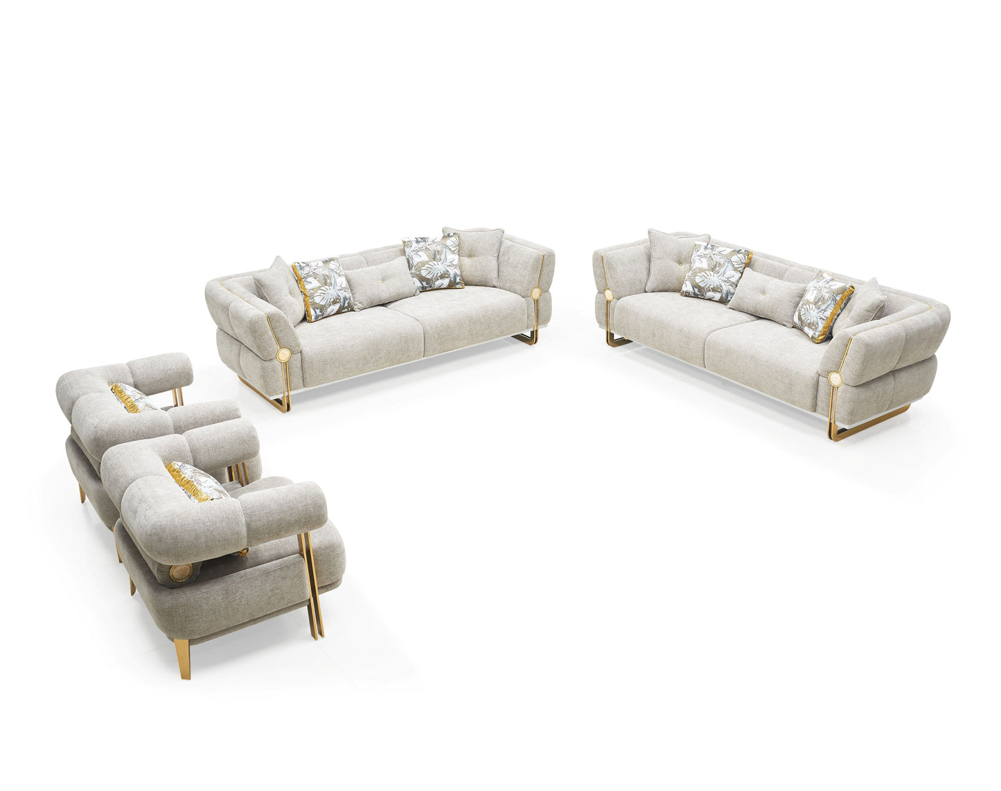 Arco Modern Fabric Sofa Set