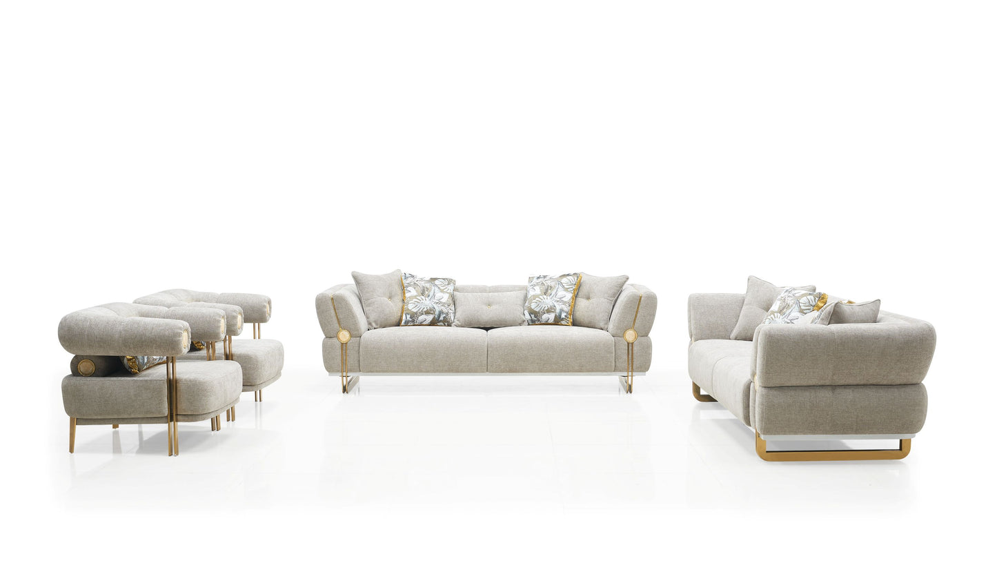 Arco Modern Fabric Sofa Set