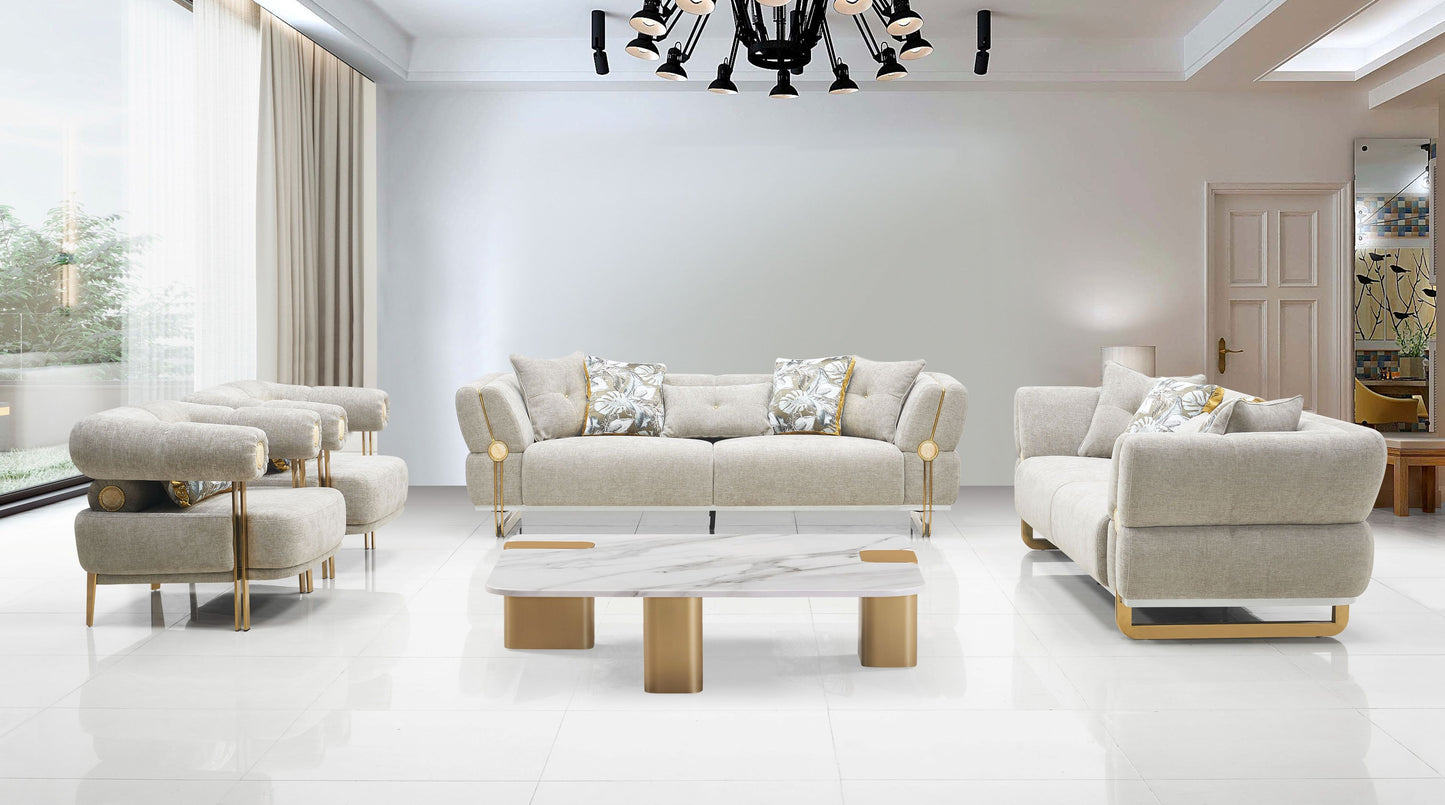 Arco Modern Fabric Sofa Set