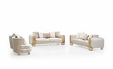 Opal Velvet Sofa Set Beige