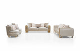 Opal Velvet Sofa Set Beige