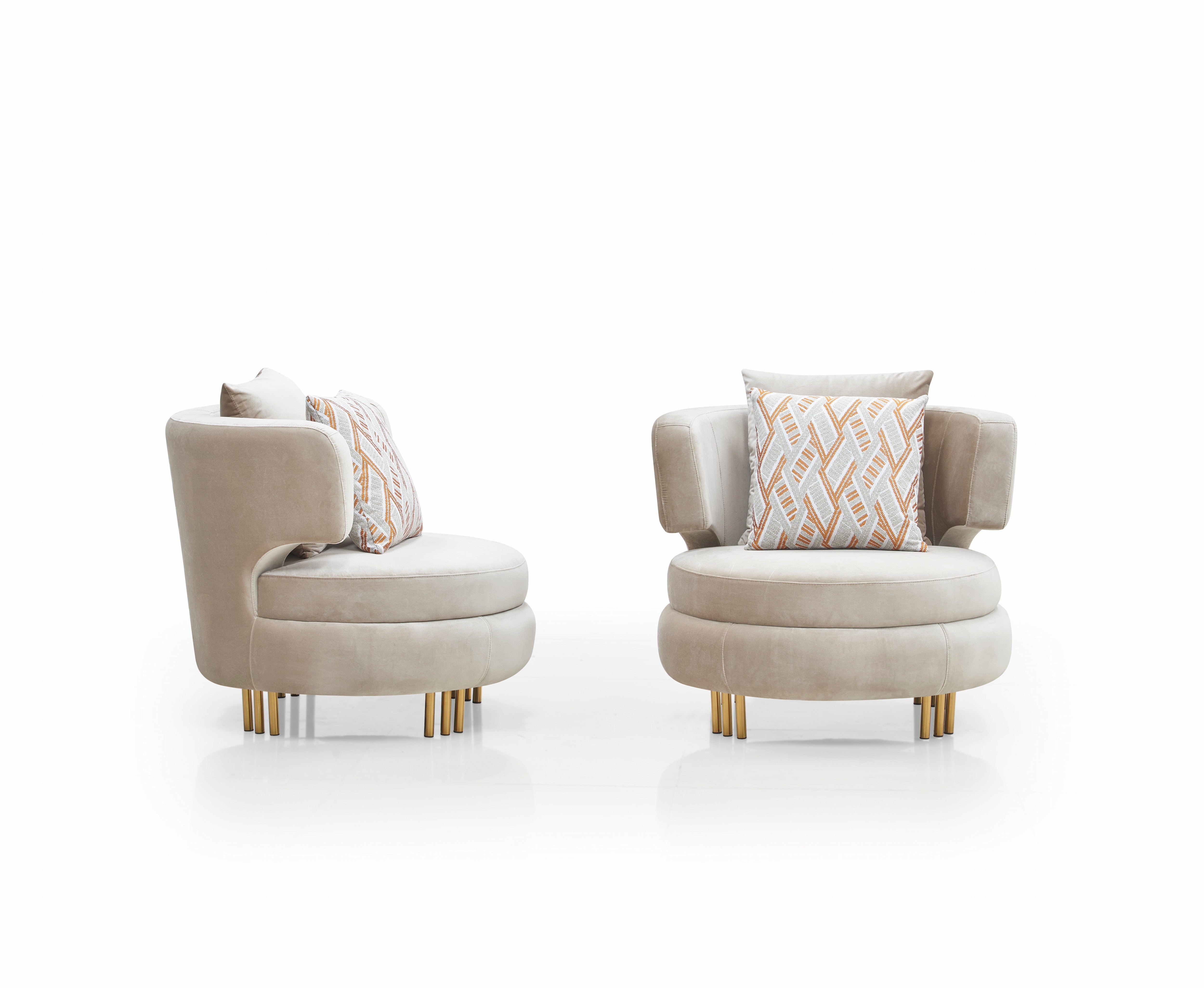 Opal Velvet Sofa Set Beige