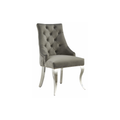 Harper Velvet Modern Dining Chair Grey Silver