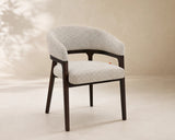 Marlow Beige Fabric Dining Chair Walnut Brown