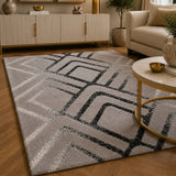 Soho 1237A Light Grey / White Modern Area Rug