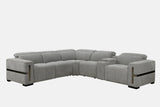 Bliss Modern Corner Electric Recliner Fabric Sofa Set Dark Grey