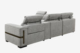 Bliss Modern Corner Electric Recliner Fabric Sofa Set Dark Grey