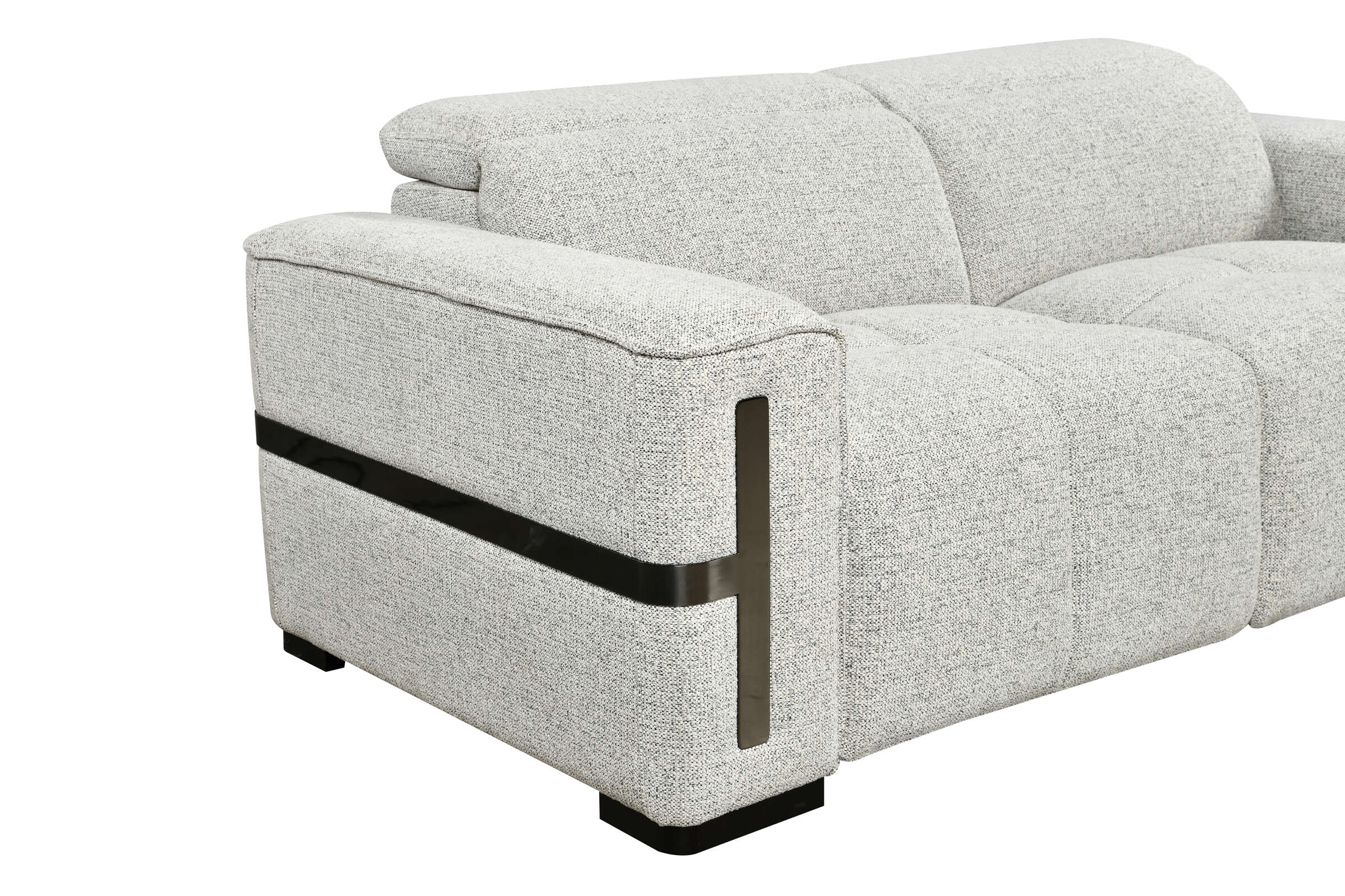 Bliss Luxury Dual Electronic Recliner Fabric Sofa Set Grey