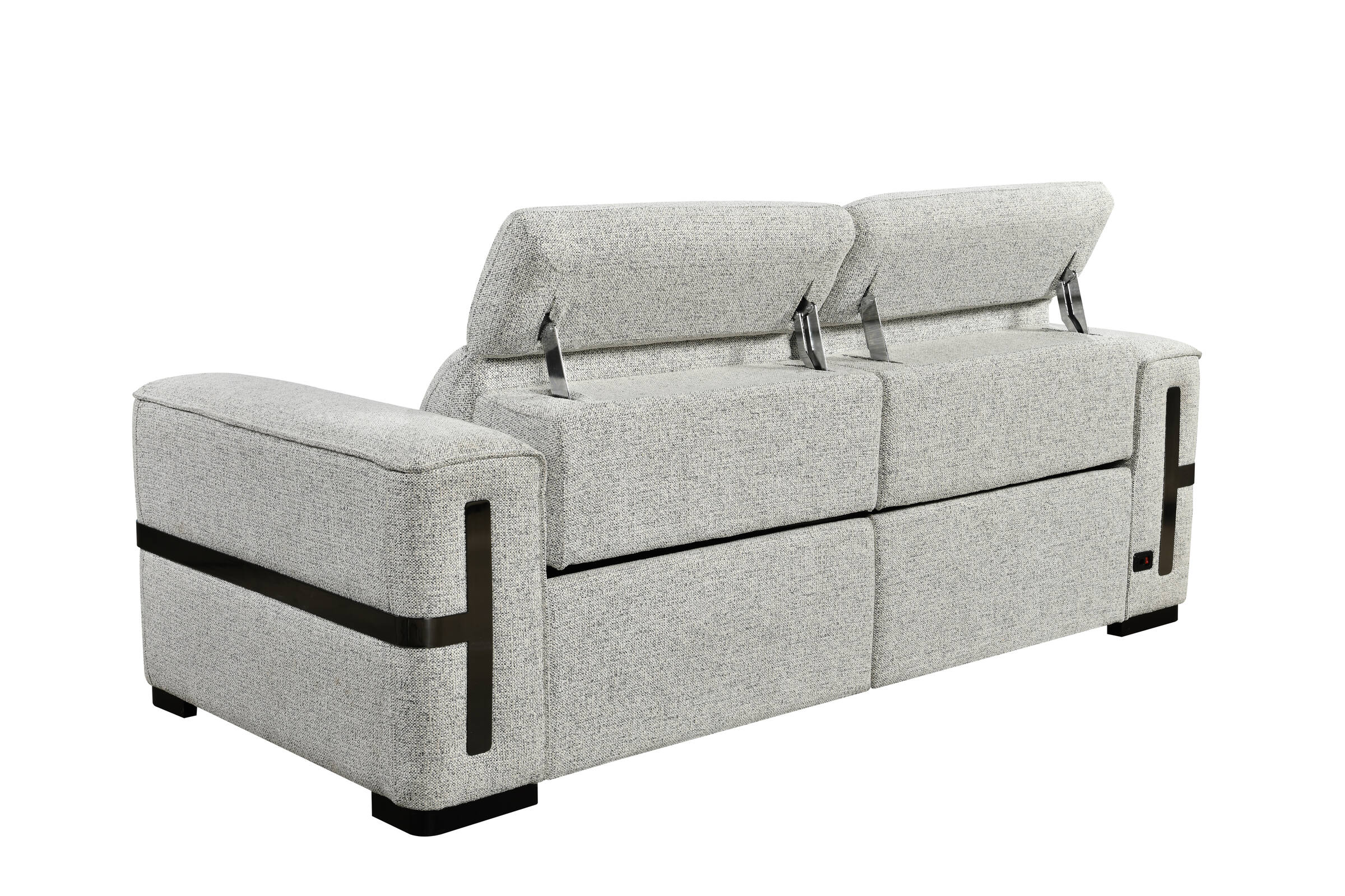 Bliss Luxury Dual Electronic Recliner Fabric Sofa Set Grey