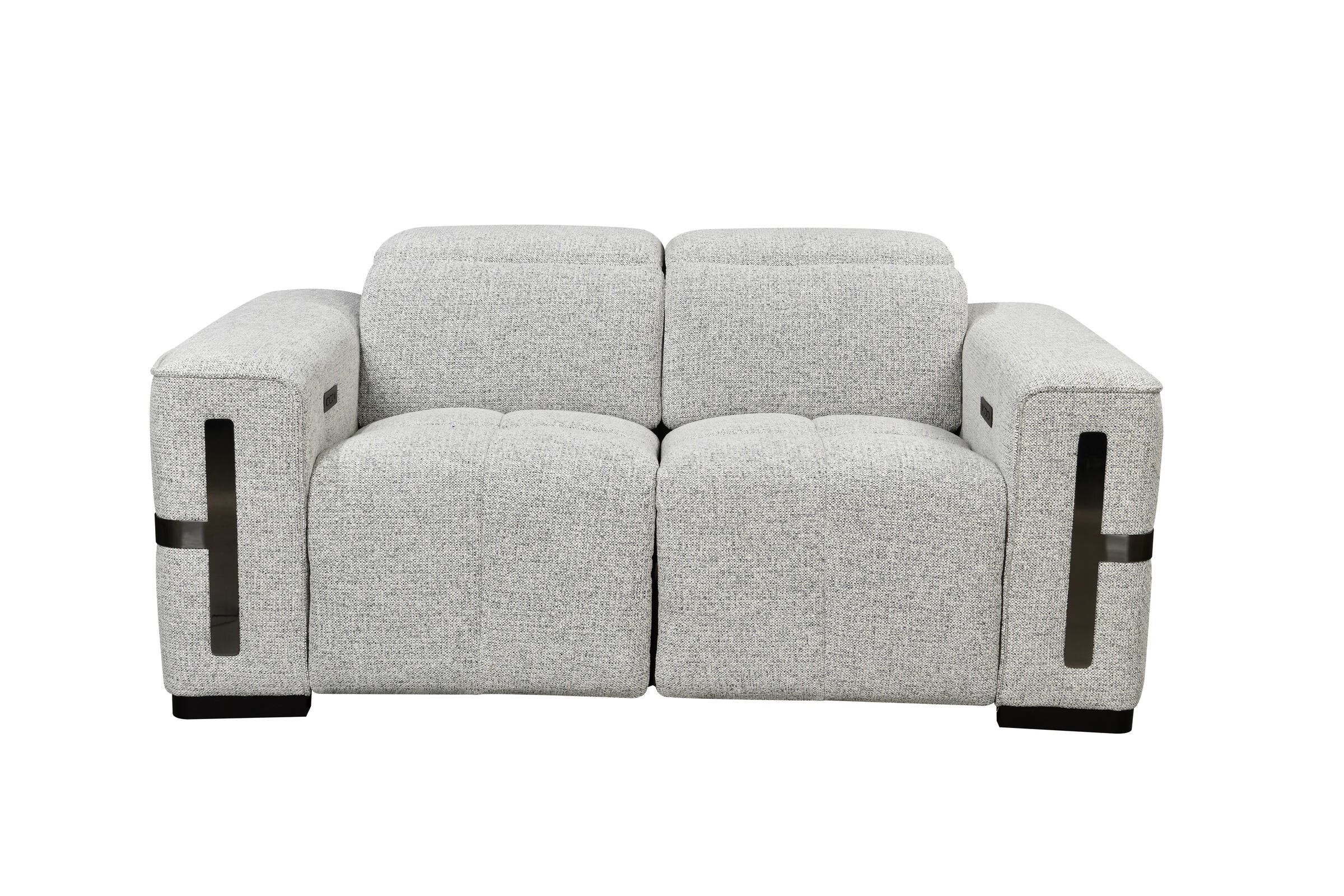 Bliss Luxury Dual Electronic Recliner Fabric Sofa Set Grey