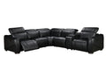 Vellin Modern Corner Electric Recliner Leather Sofa Set Black