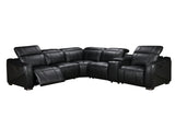 Vellin Modern Corner Electric Recliner Leather Sofa Set Black