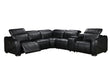 Vellin Modern Corner Electric Recliner Leather Sofa Set Black