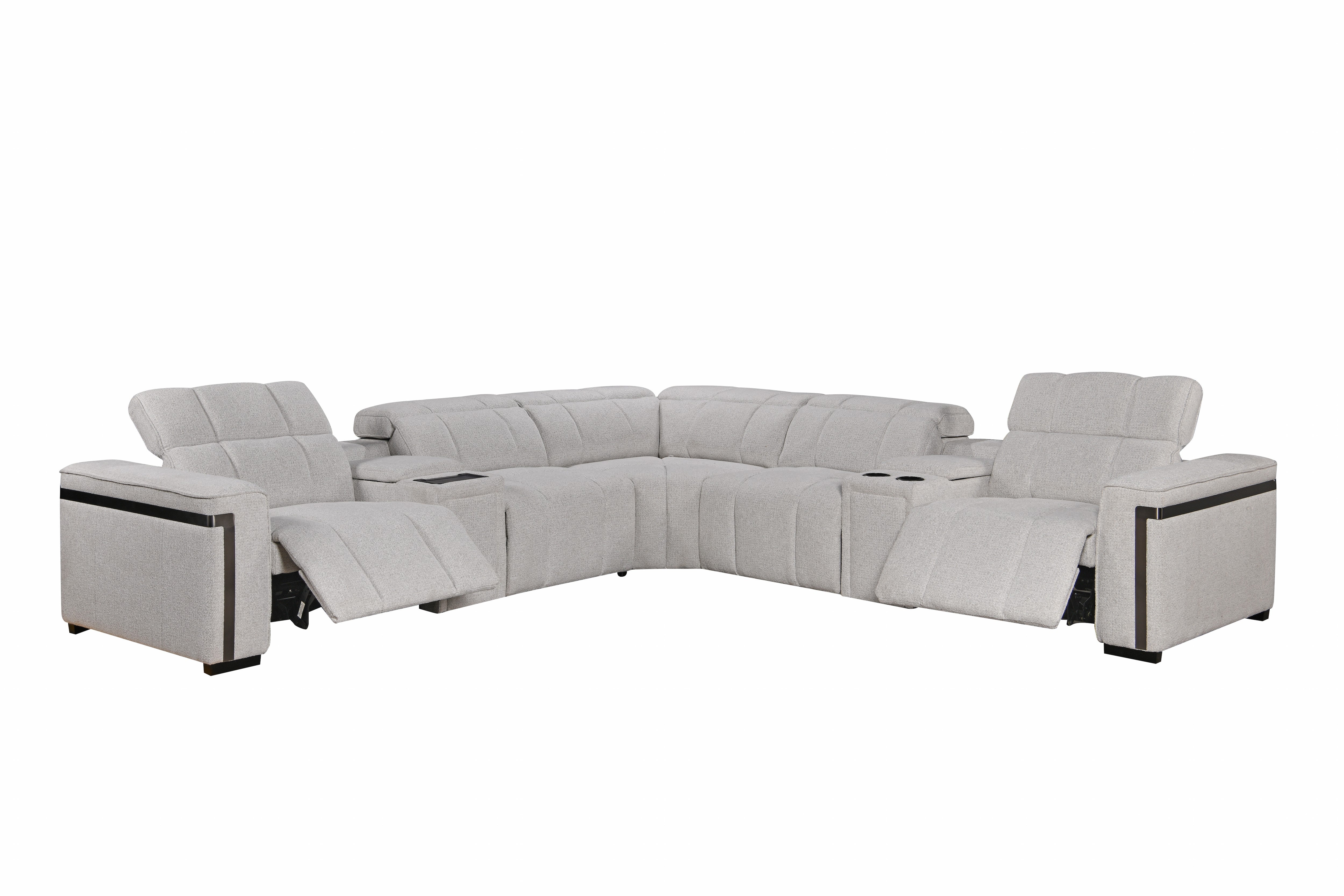 Crown Electric Recliner Fabric Sofa Set