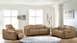 Esabella Luxury Dual Electronic Recliner Leather Sofa Set Brown